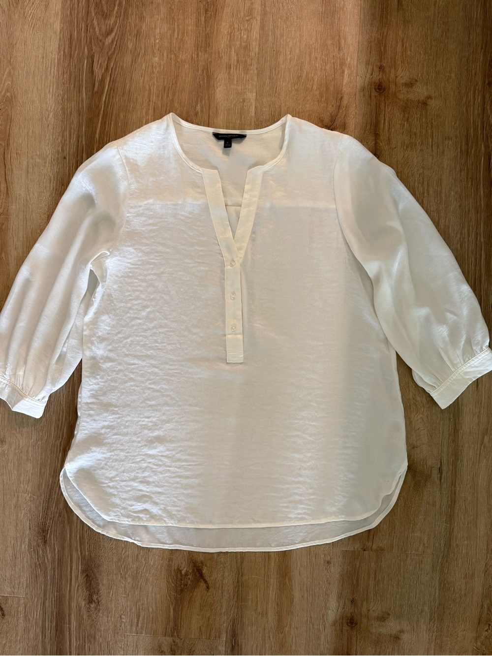 Banana Republic Cream Henley Tunic Blouse